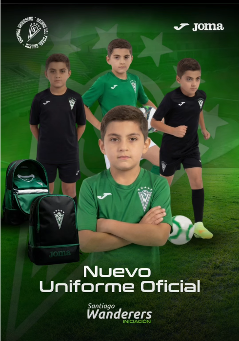 Referencia visual del uniforme de Santiago Wanderers Iniciación y accesorios Joma